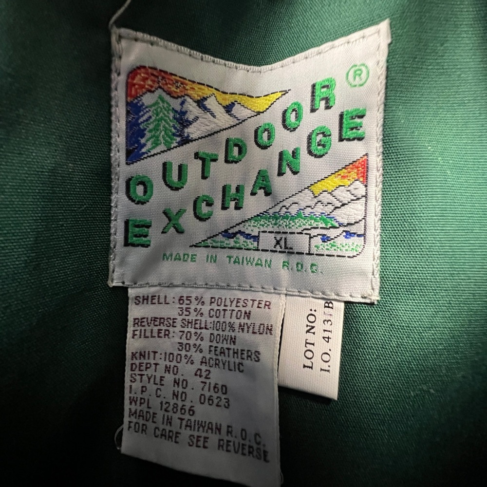 Outdoor Exchange Reversible Puffer Vest Mens XL Green Blue Down Gorpcore Hiking - Picture 4 of 16